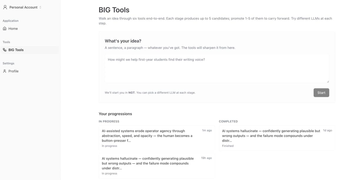BIG Tools — Workshop Toolkit